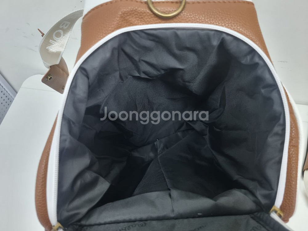 말본 컬러블록 보스턴백 (다크민트)--8