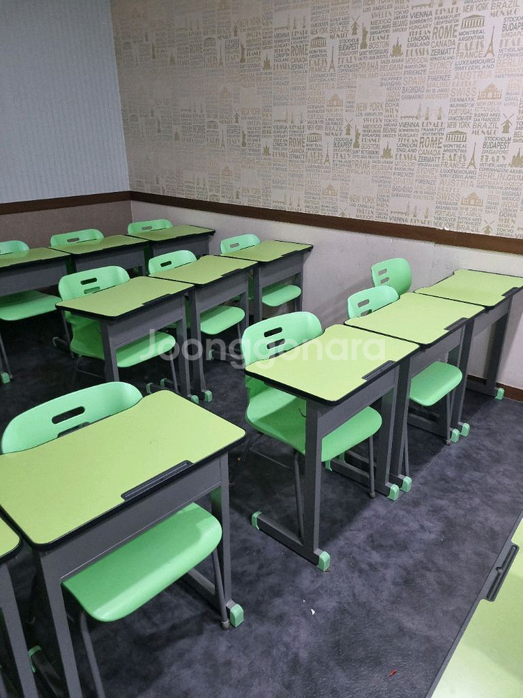 그린 학원용 책걸상 세트--2