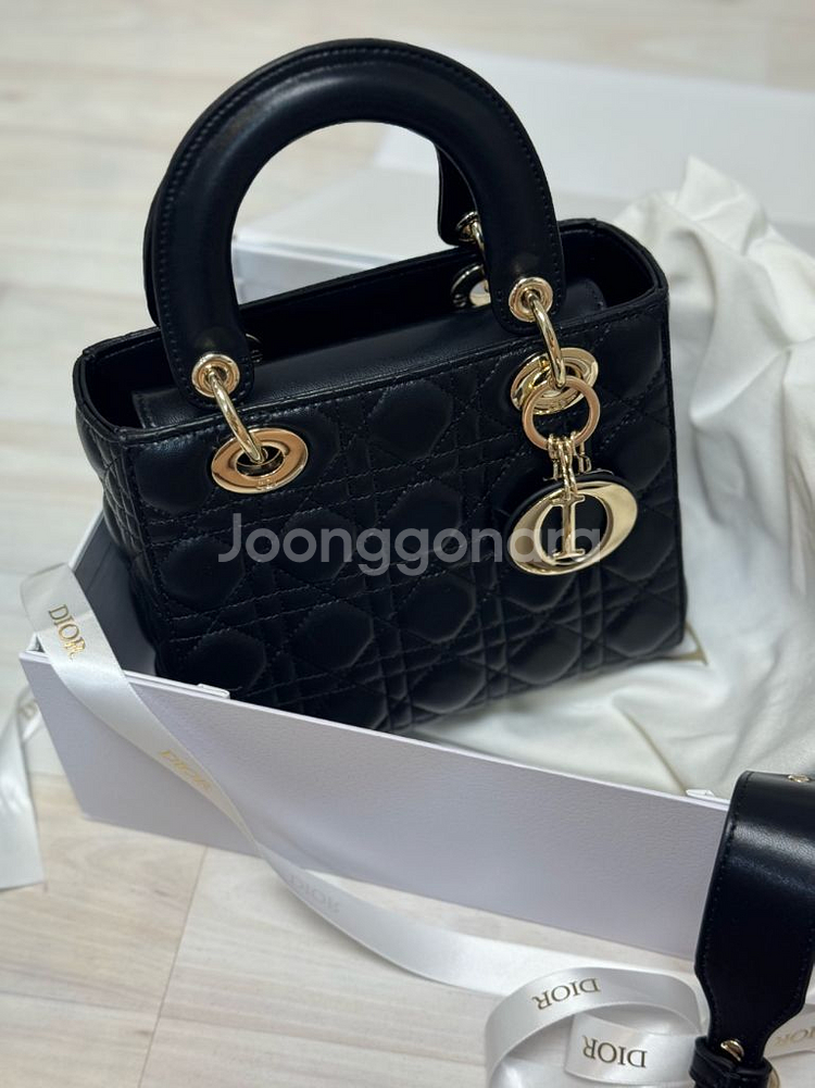 디올 레이디백 스몰 블랙--0