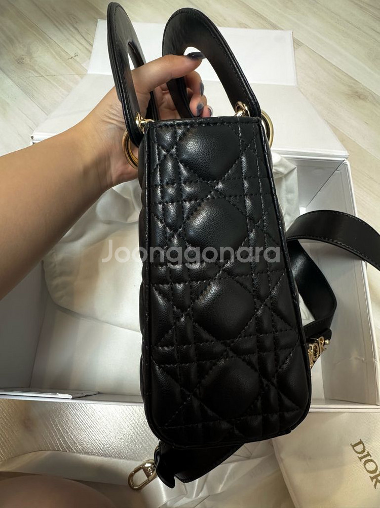 디올 레이디백 스몰 블랙--3