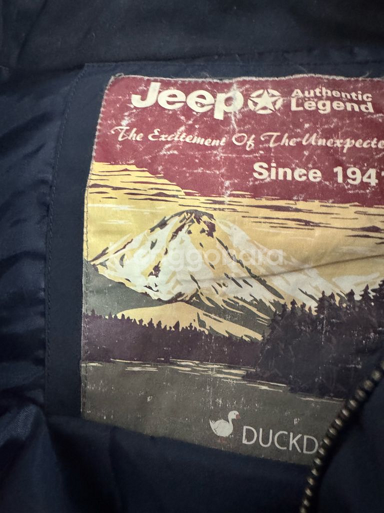 여성 지프 Jeep 뒷 프린팅 덕 디운 네이비 조끼패딩--4