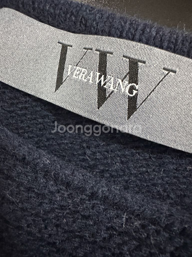 여성 베라왕 캐시미어 혼용 네이비 롱 니트 66--2