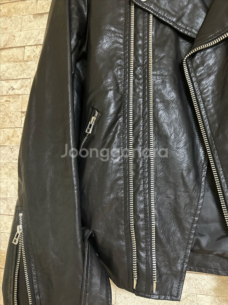 더블지퍼 크롭자켓--5