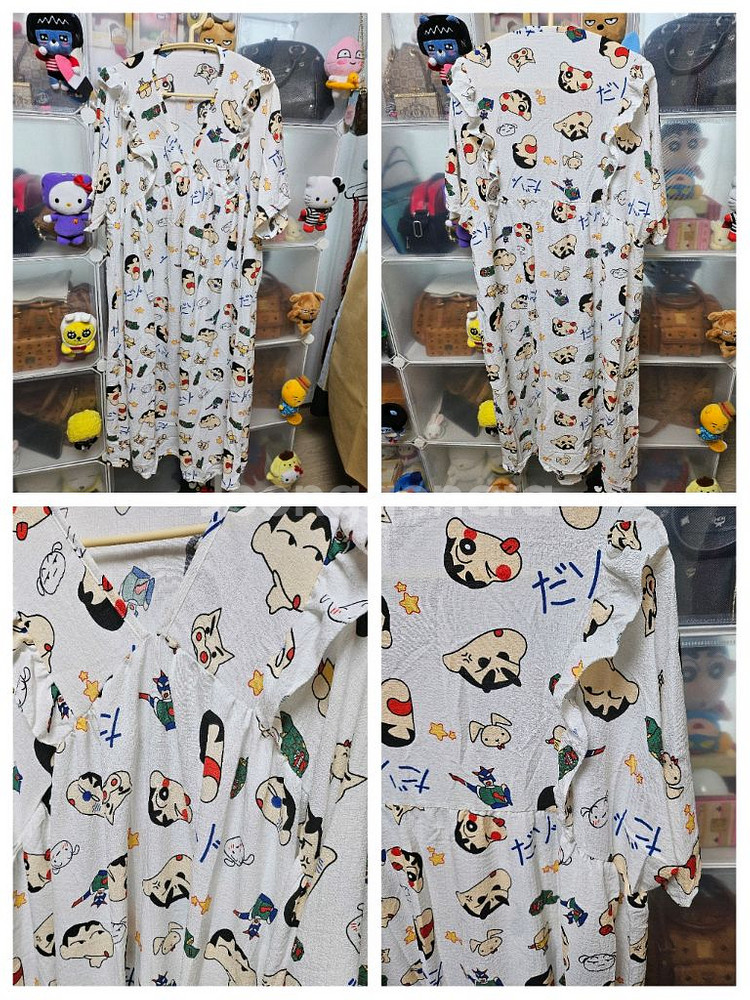 짱구 잠옷 원피스 빅사이즈 롱원피스 잠옷 2종세트--0