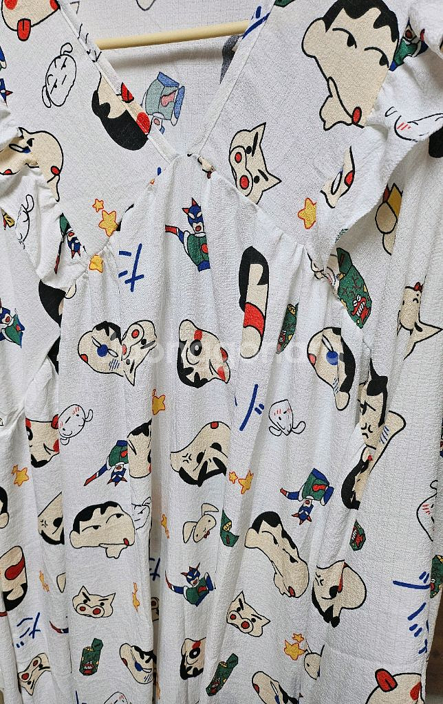 짱구 잠옷 원피스 빅사이즈 롱원피스 잠옷 2종세트--2