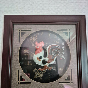 닭모양 도자기 장식 액자--