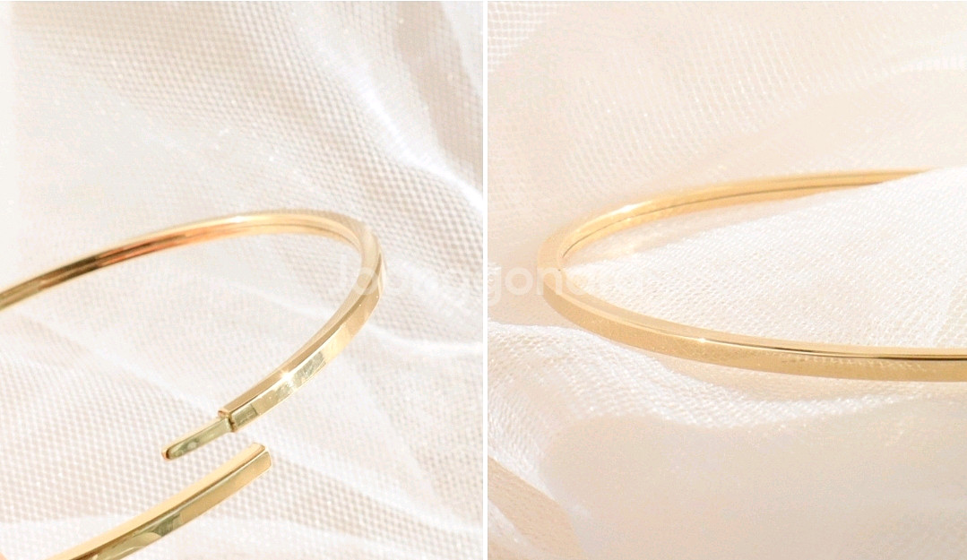 18k 로즈골드 뱅글팔찌 16cm--2