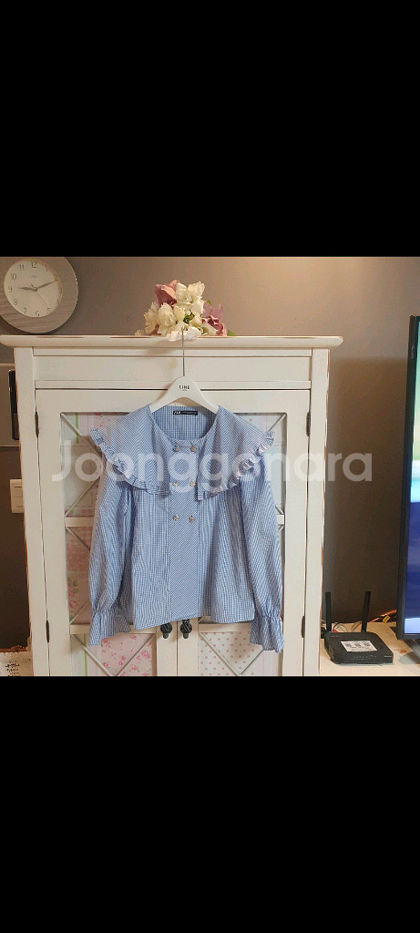 자라 보석단추 블라우스/55--0