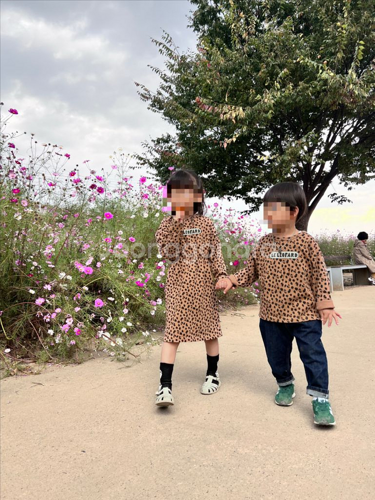 리미떼두두 레오파드 원피스&티셔츠 남매룩--0