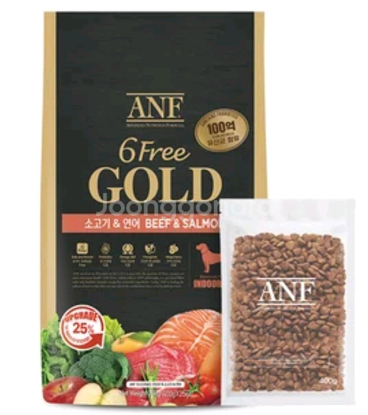 ANF 식스프리골드 인도어 독 소고기&연어 10kg--1