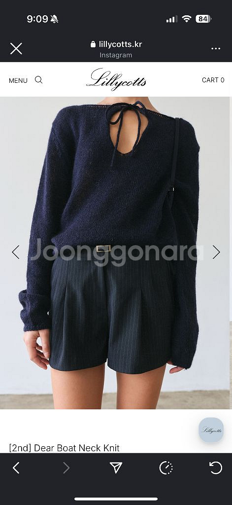 릴리코츠 Dear Boat Neck Knit 네이비--2