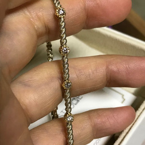 18k 꼬냑다이아 팔찌 새상품 콤비