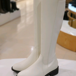 미소페 소가죽 롱부츠 부츠 화이트 아이보리 240