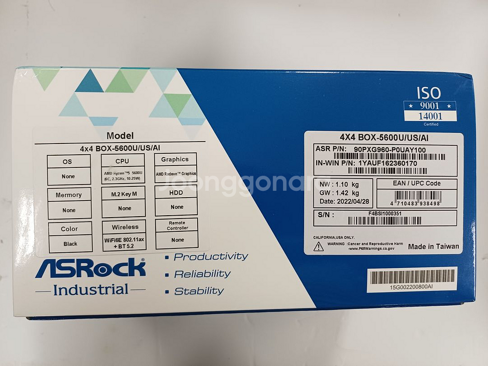 ASROCK 4x4BOX-5600U 베어본 산업용--1