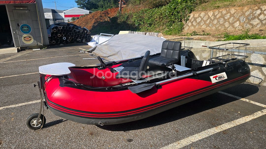 쿠마360 고무보트 알판 하부보강 선외기 도하츠18마력--2