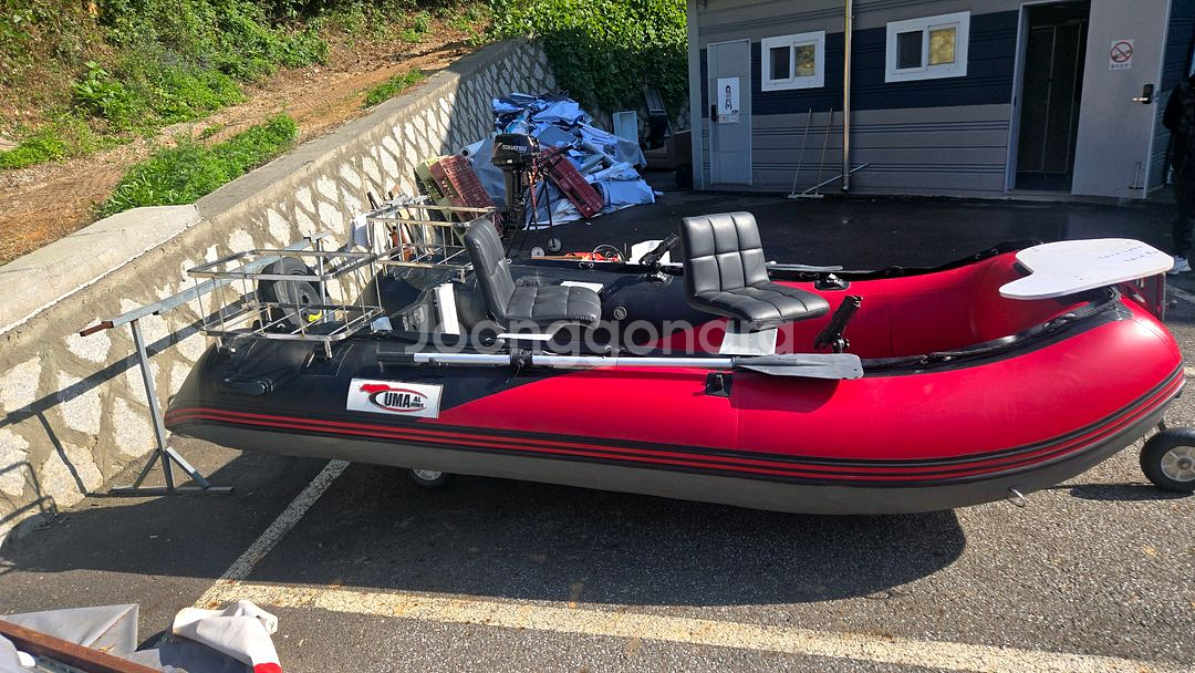 쿠마360 고무보트 알판 하부보강 선외기 도하츠18마력--1