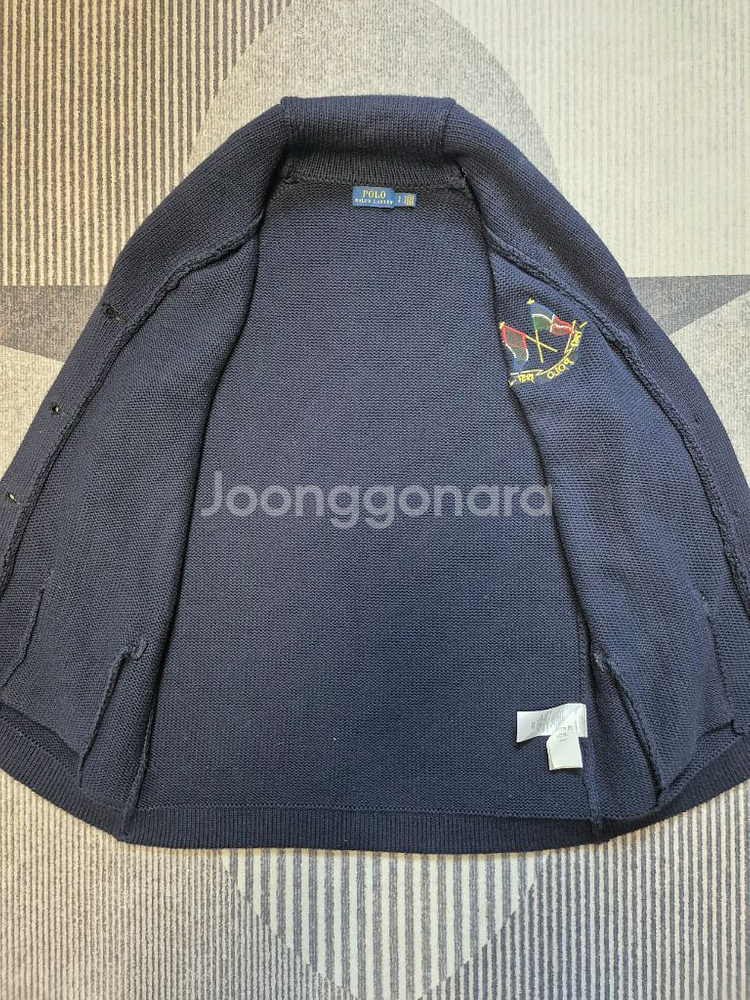 [S] 폴로 신형 플래그 숄카라 가디건 니트 스웨터--4