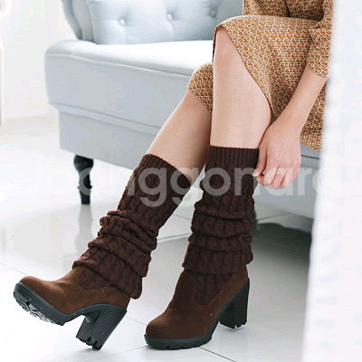 새상품 급매) 니하이 삭스 니트 롱 부츠 접어서 셔링--1