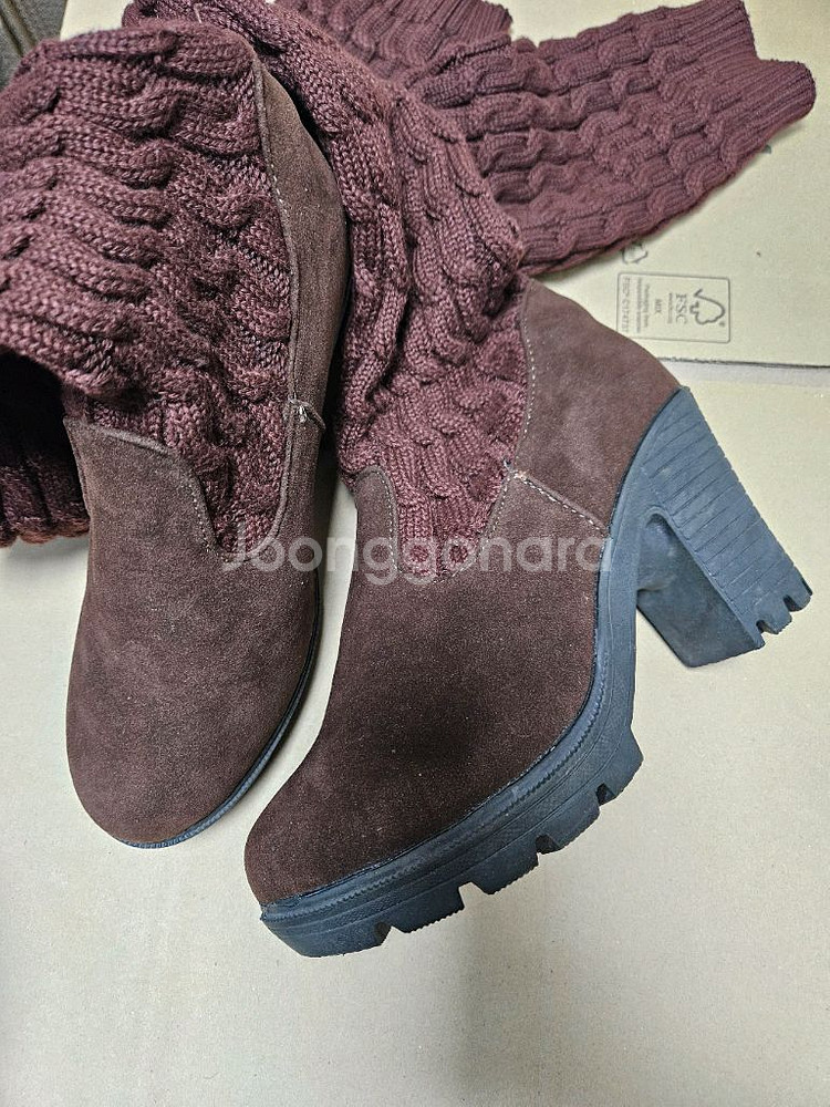 새상품 급매) 니하이 삭스 니트 롱 부츠 접어서 셔링--6