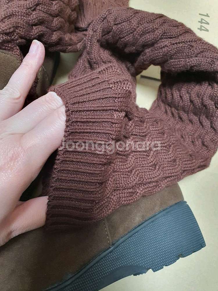 새상품 급매) 니하이 삭스 니트 롱 부츠 접어서 셔링--5