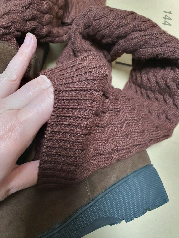 새상품 급매) 니하이 삭스 니트 롱 부츠 접어서 셔링--5