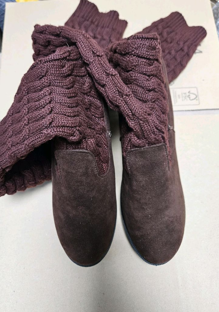 새상품 급매) 니하이 삭스 니트 롱 부츠 접어서 셔링--8