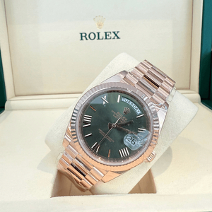 롤렉스 데이데이트 40mm 로즈골드 금통 올리브그린로만