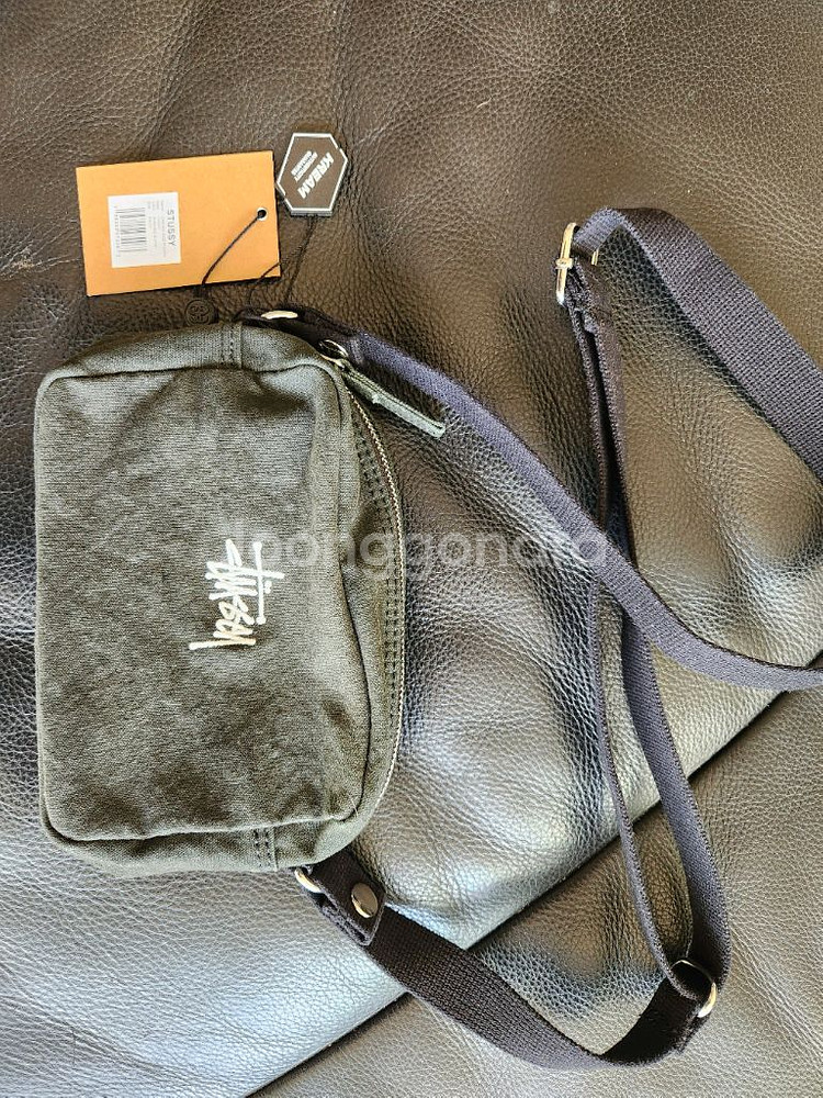 스투시 캔버스 사이드 파우치워시드 블랙--0