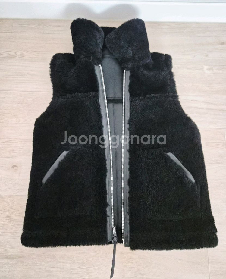 코치 시어링 리버시블 양가죽 소가죽 양면 베스트--1