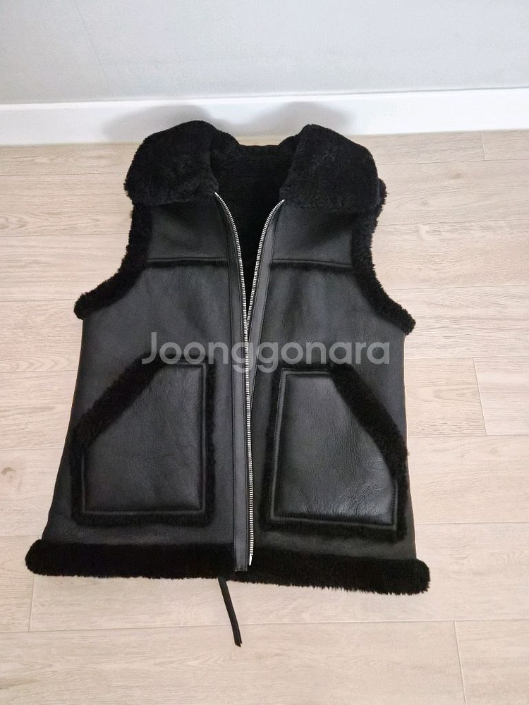 코치 시어링 리버시블 양가죽 소가죽 양면 베스트--0