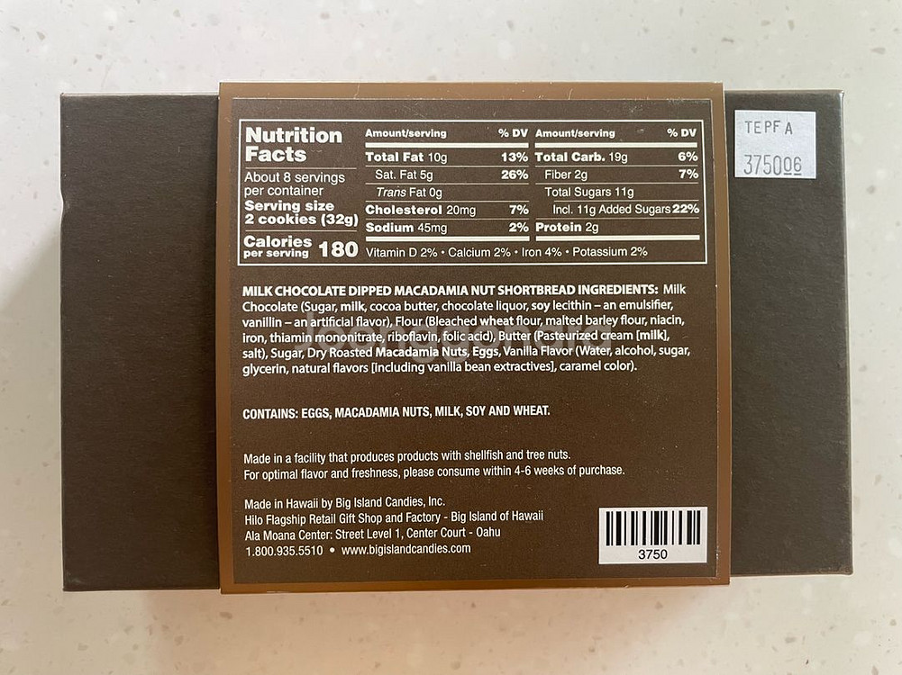 하와이 빅아일랜드 캔디스 마카다미아넛 쇼트브레드 쿠키--1