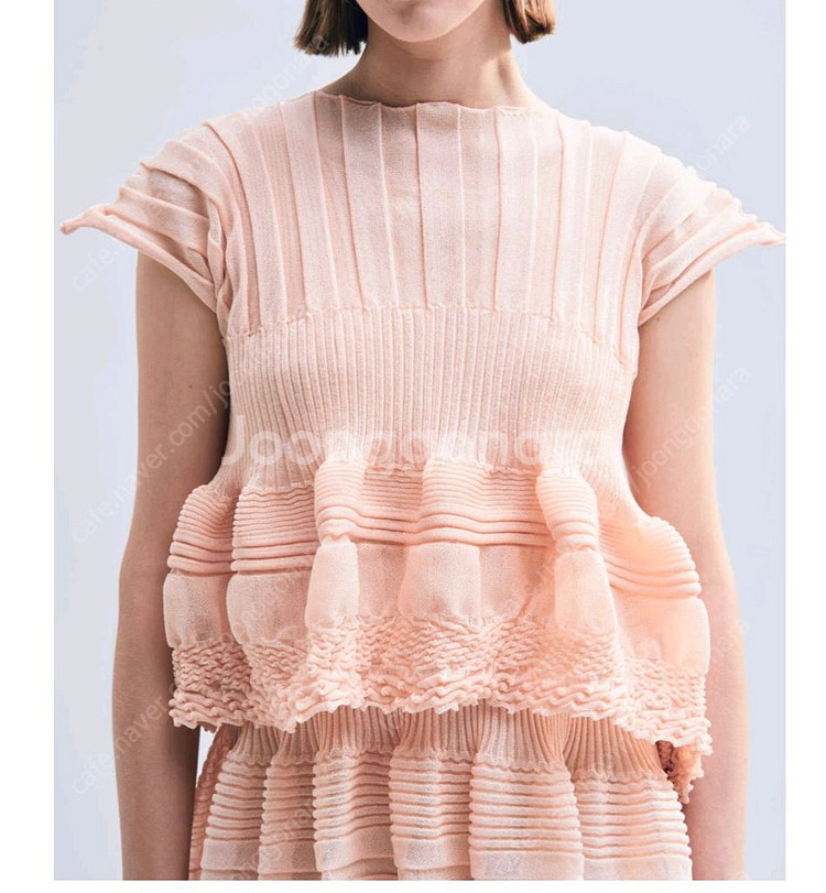 이세이미야케 아상블라주 블라우스 , 쉬폰탑--6