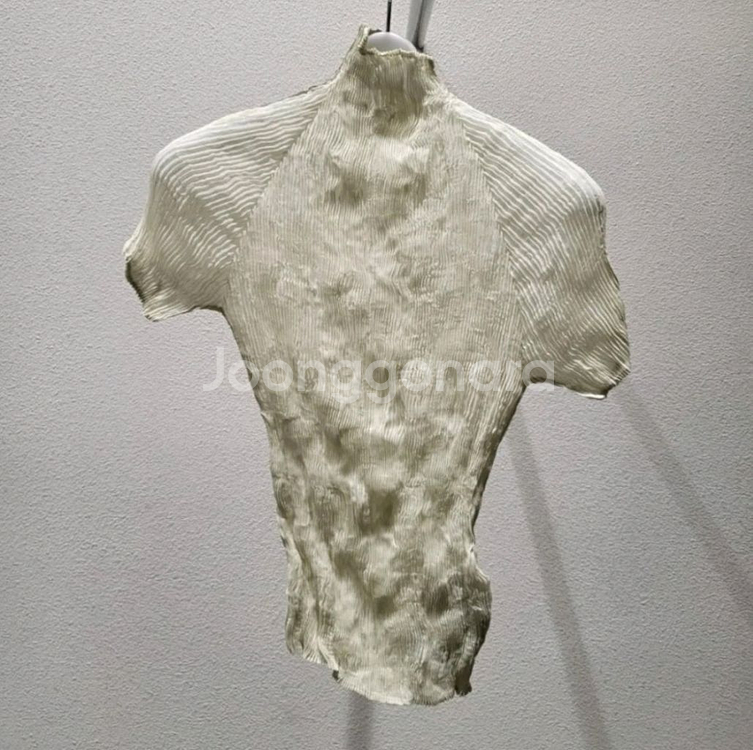 이세이미야케 아상블라주 블라우스 , 쉬폰탑--8