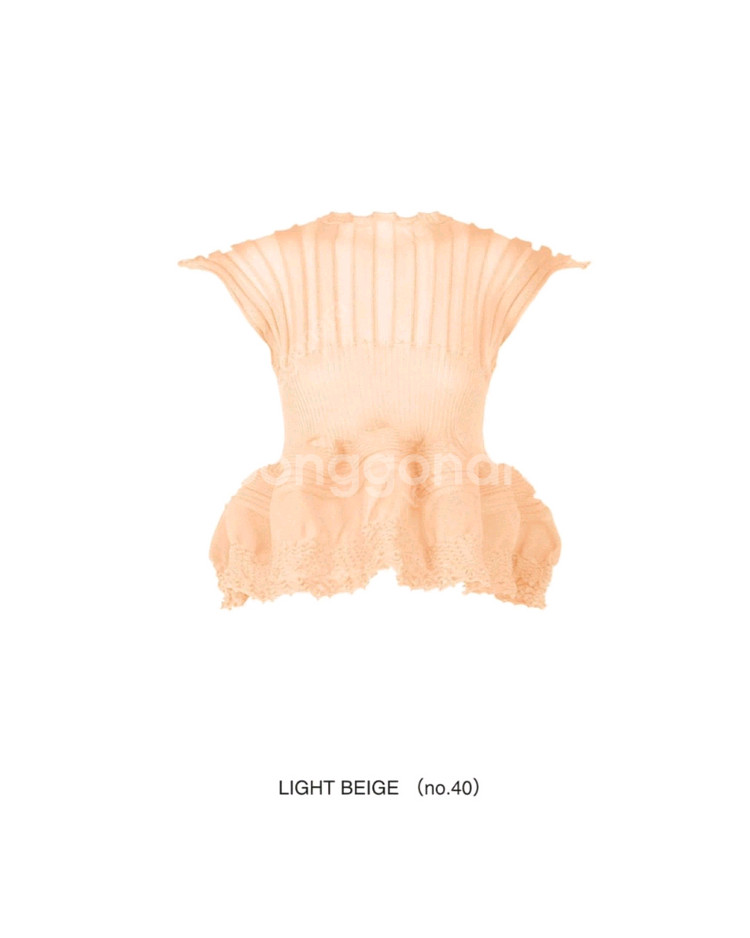 이세이미야케 아상블라주 블라우스 , 쉬폰탑--7