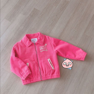 베네통키즈 핑크 코듀로이 아동 자켓 110