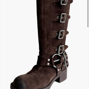 에바빈 스웨이드 버클 롱 부츠 (새상품)