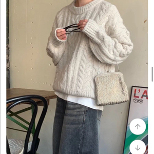 리넨느 소프트 케이블 니트 그레이시 아이보리