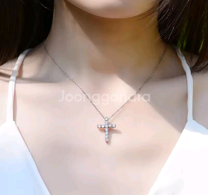 모이사나이트 랩다이아 4mm 로즈골드 목걸이--7