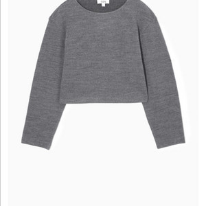 COS 코스 보일드 울 롱 슬리브 크롭 탑 M