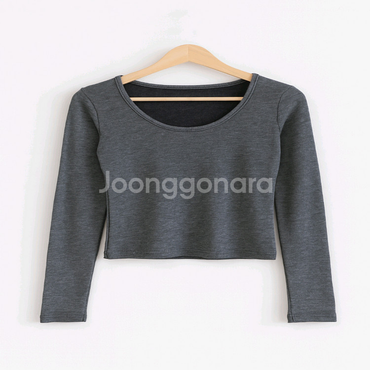 골지 U넥 슬림핏 이너티 데일리 기본티(3color)--7