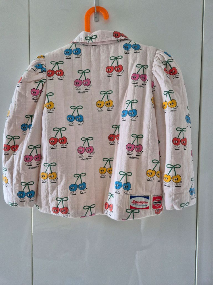 베베드피노 울오버 체리 퀼팅자켓 130. +헤어밴드--4