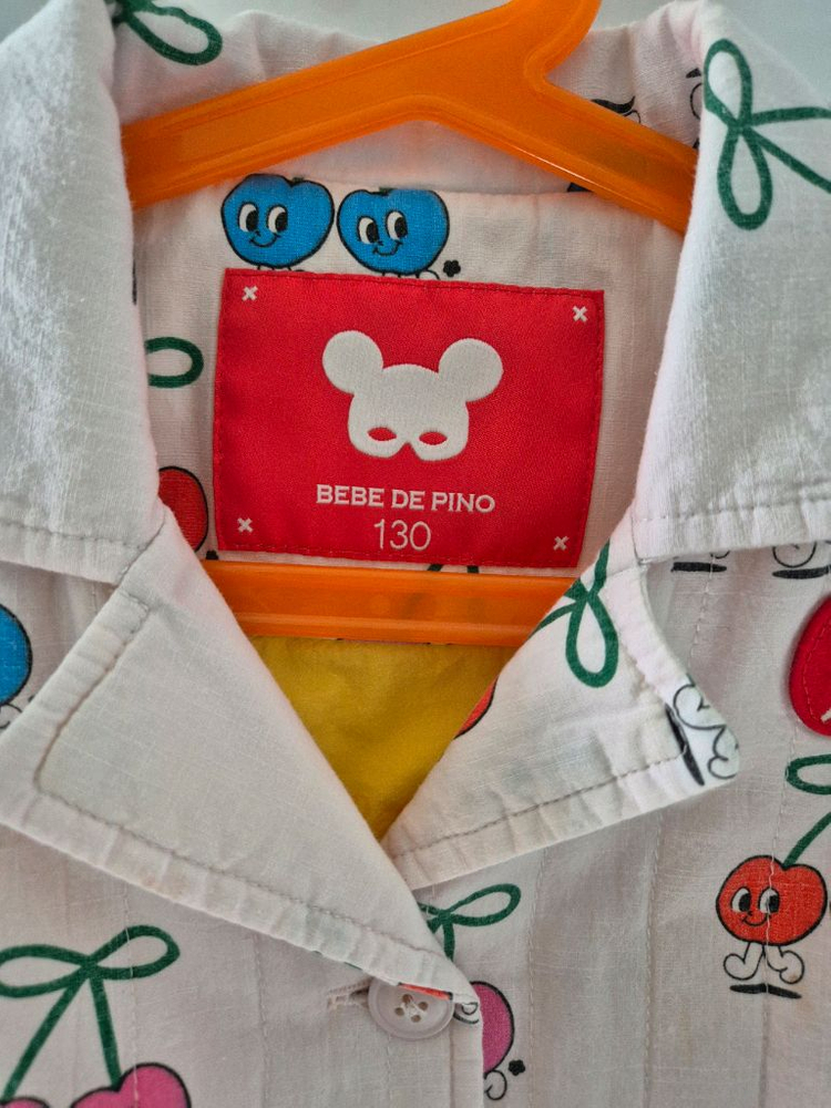 베베드피노 울오버 체리 퀼팅자켓 130. +헤어밴드--5