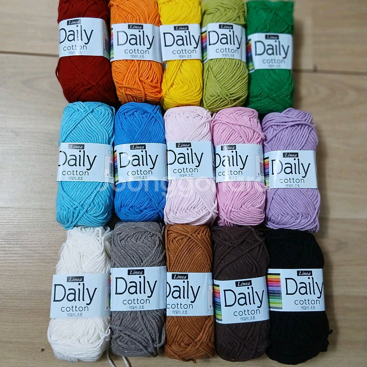 리네아 데일리코튼 15볼 뜨개실 미개봉 무료배송 일괄급--0