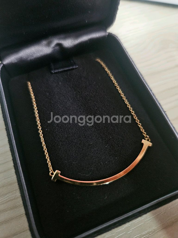 티파니앤코 스마일 T 펜던트 목걸이 스몰 로즈골드 (번--0