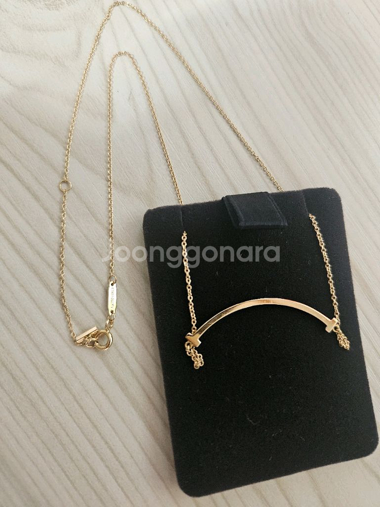 티파니앤코 스마일 T 펜던트 목걸이 스몰 로즈골드 (번--3