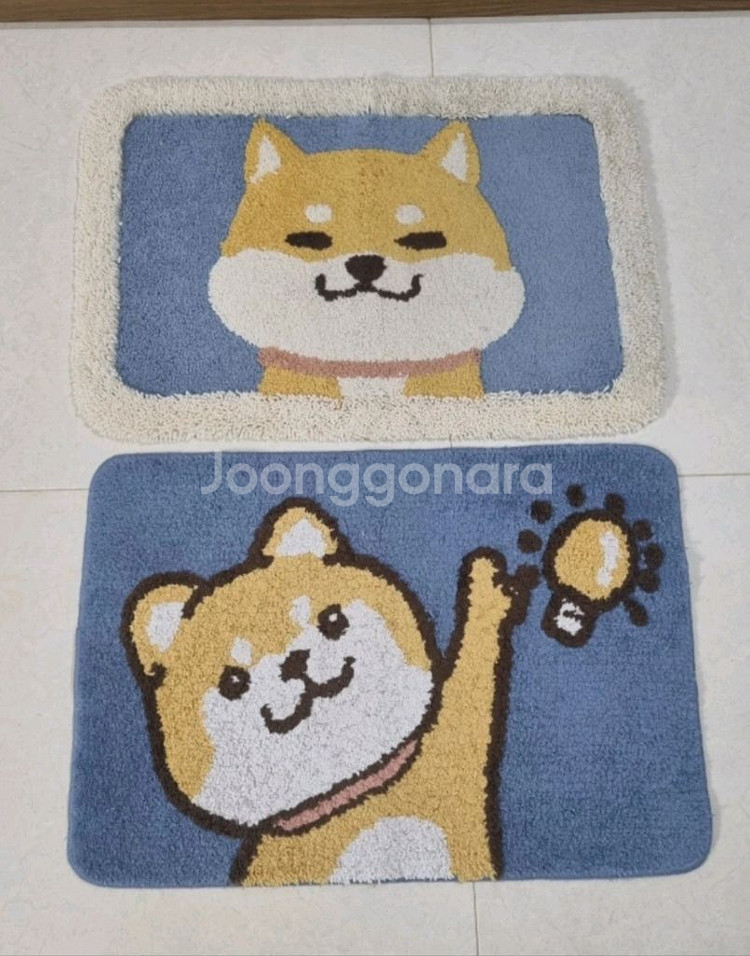 시바견 러그 발매트 2개--0