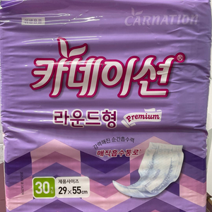 카네이션 속기저귀 라운드형 프리미엄 성인용 30매x6팩