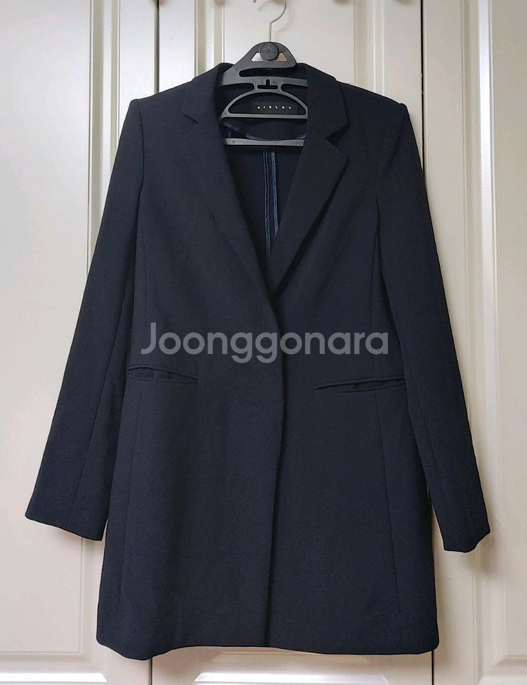 시슬리 봄가을 블랙롱자켓55--0