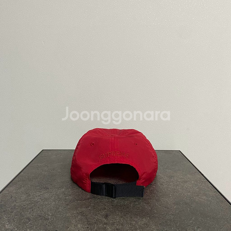 슈프림 이글 패치 로고 나일론 레드 버건디 볼캡 모자--3
