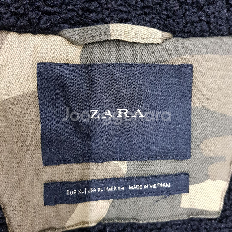 자라 밀리터리 카모플라주 후드 패딩 점퍼 XL 사이즈--2